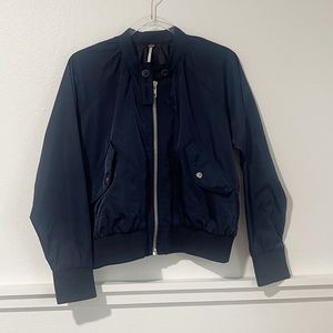 FREE PEOPLE Satin Bomber Jacket